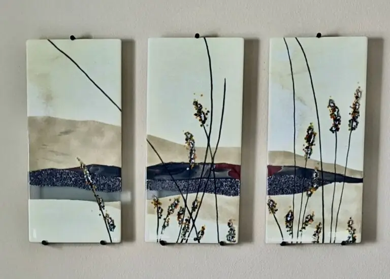 Gathering fused glass triptych fused glass panels fused glass décor