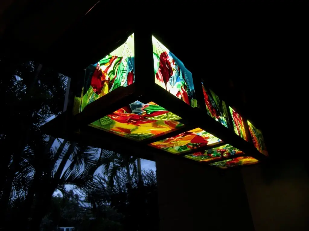 Kailua lantern fused glass pendant light panels art glass lighting portfolios