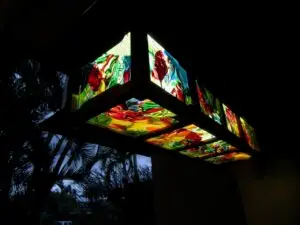Kailua lantern fused glass pendant light panels art glass lighting portfolios