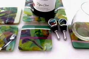 Vendanges fused glass wine serving set fused glass décor portfolios