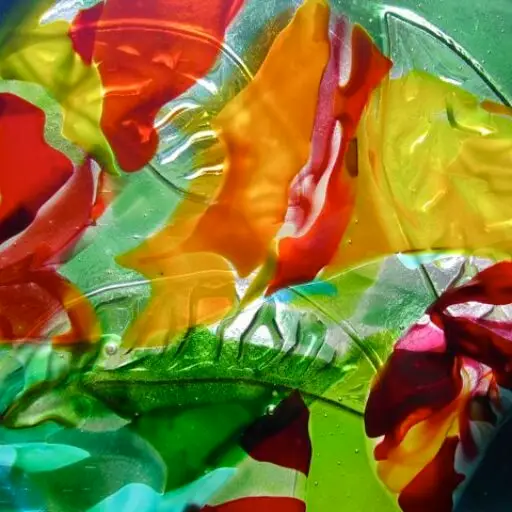 Caron Art Glass hand raked glass