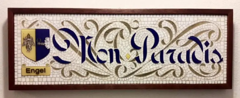 Mon Paradis stained glass mosaic wall hanging