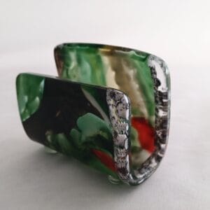 Fused Glass Business Card Holder Elements - angle