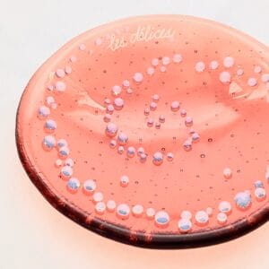Fused Glass Ring Dish Optimism - angle
