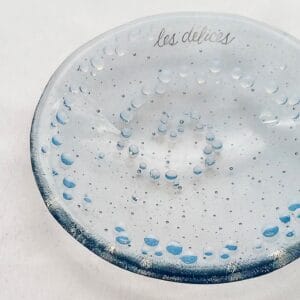 Fused Glass Ring Dish Reflection - angle