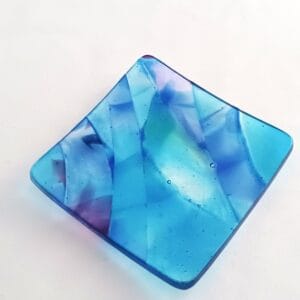 Fused Glass Desk Dish Smooth Sailing - above