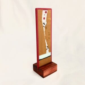 Fused Glass Sculpturette Time Out - angle