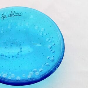 Fused Glass Ring Dish Tranquility - angle