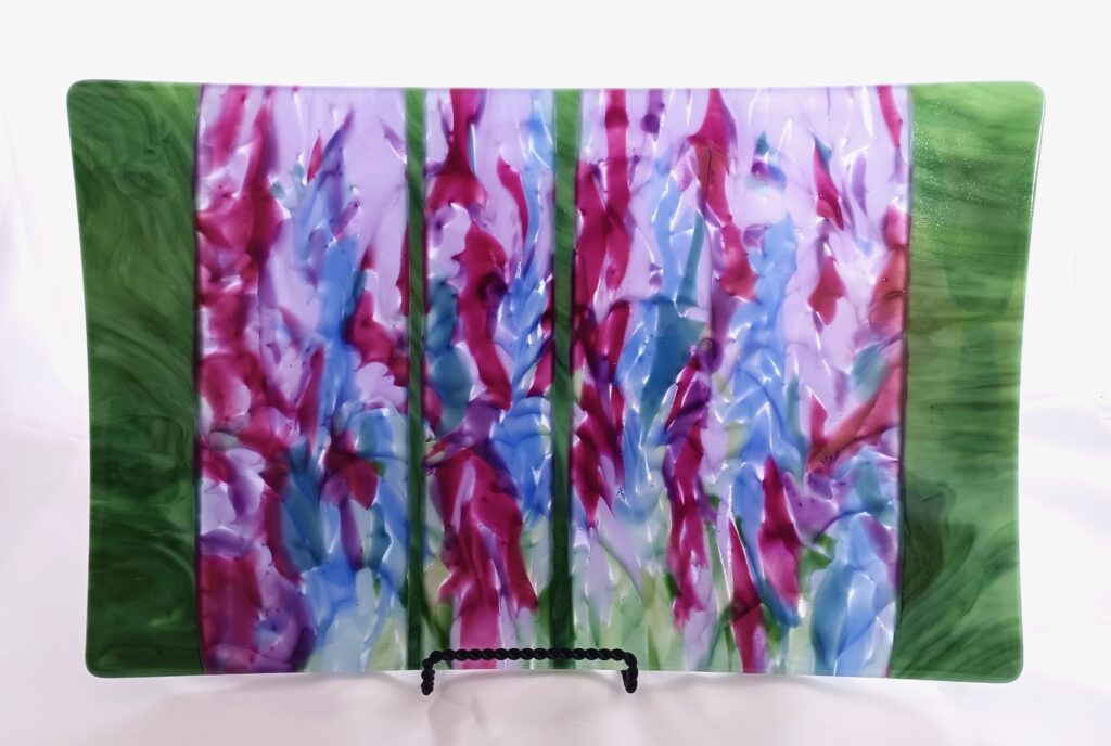 Wisteria fused glass wedding platter
