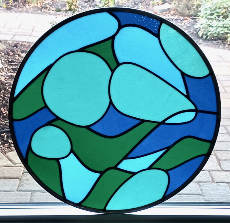 The Watershed Collection: Summer-heat stained glass pump house window
