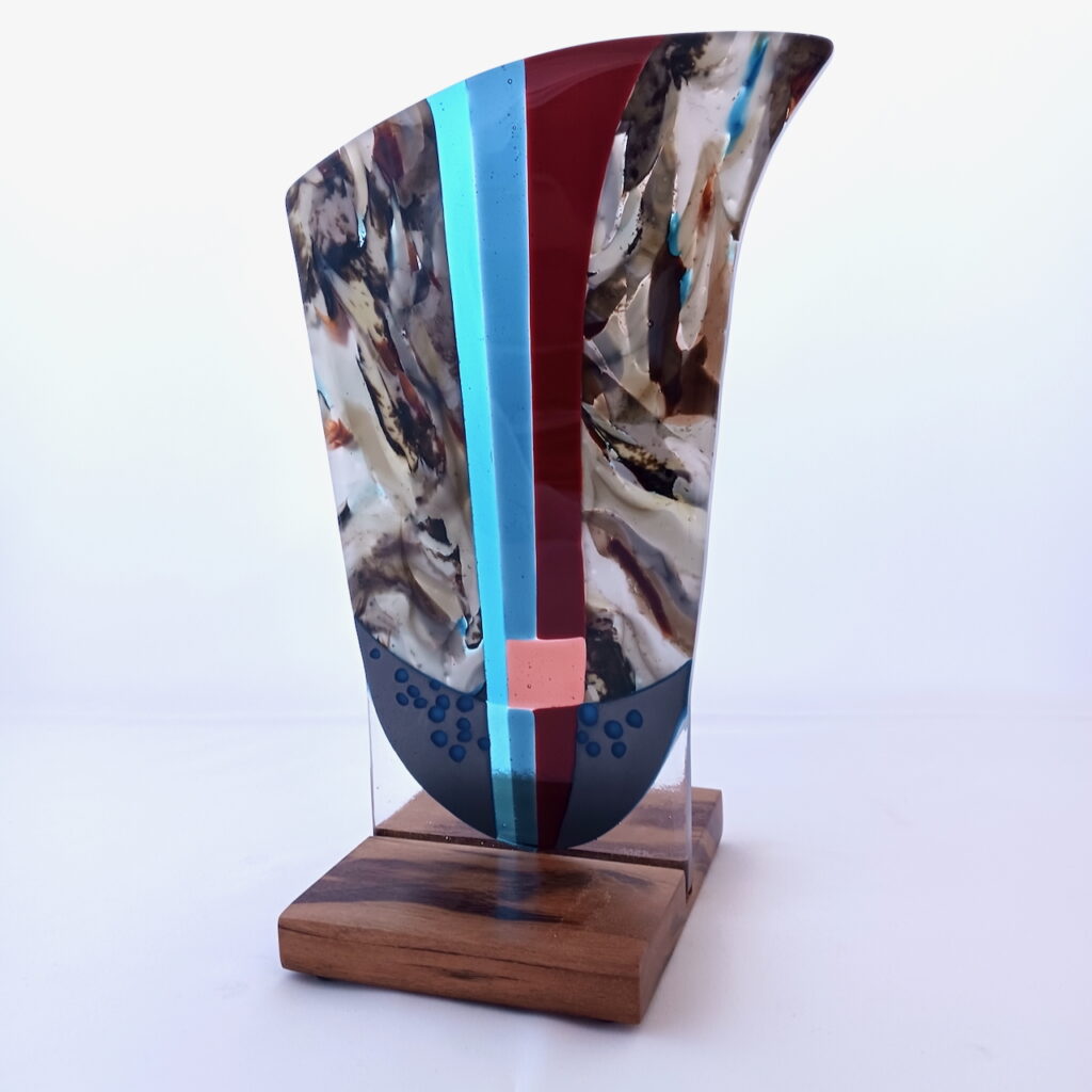 Fused Glass Sculpture Inner Piece - front