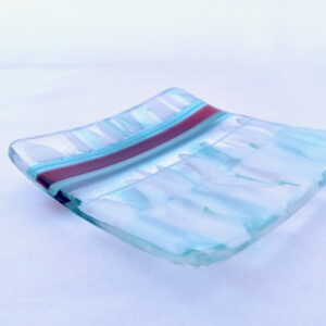 Fused Glass Desk Dish New Day - angle