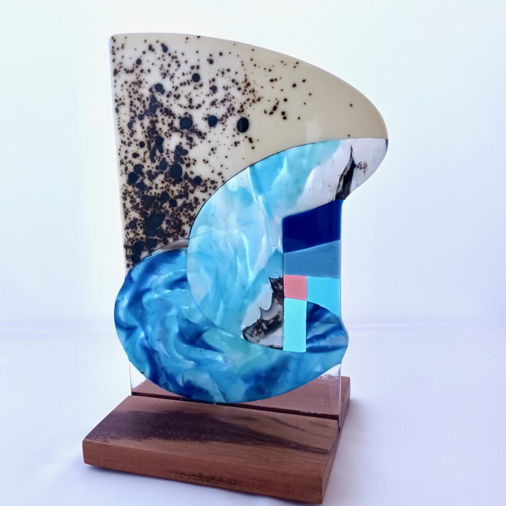 Fused Glass Sculpture Piece Process - front