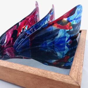 Fused Glass Sculpture Ebb and Flow - front