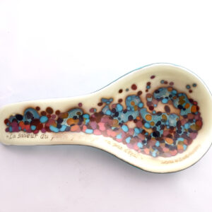 Fused Glass Spoon Rest Cannellini Sky