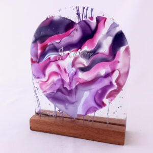 Fused Glass Sculpturette Delicata Heart