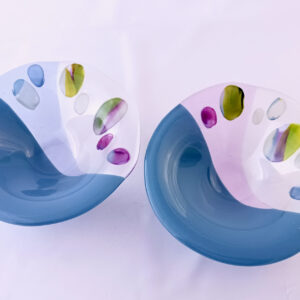 Fused Glass Bowls Garden Stones (set of 2)