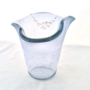 Fused Glass Pearl Vase Musing - side view