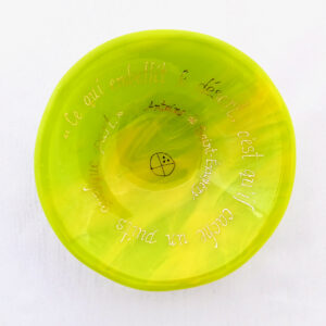 Fused Glass Blessing Bowl Lemon Spring