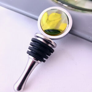 Fused Glass Bottle Stopper Early Bloom - with coaster