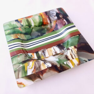 Fused Glass Wine Bottle Coaster Woodland