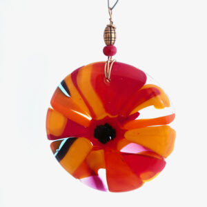Fused Glass Bagatelle Cornucopia - hanging