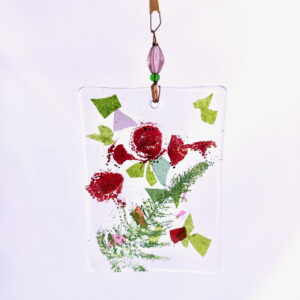 Fused Glass Bagatelle Teacups - hanging